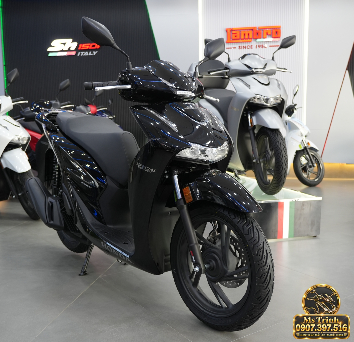 Honda SH150i Ý đen bóng 2027 tại Đồng Tháp - Sơn bóng lịch sự, tiện ích cho mỗi ngày