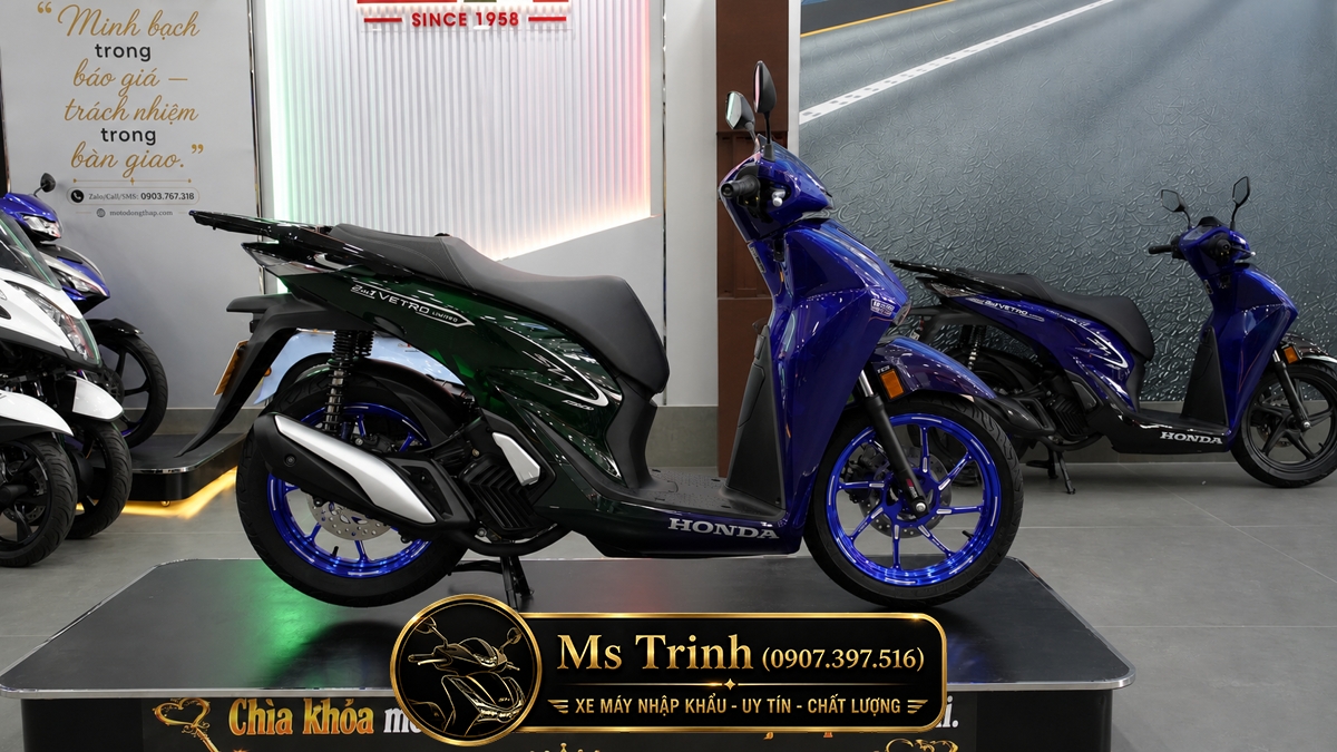 Vetro Green hoàn thiện phần sau Honda SH150i Sapphire Green Phần đuôi SH150i Super Vetro nổi bật với màu xanh Vetro Green